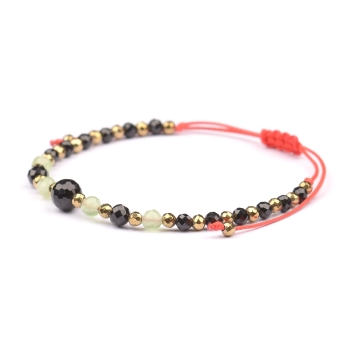 Bransoletka czarny TURMALIN CHRYZOLIT OLIWIN PERIDOT PERYDOT HEMATYT